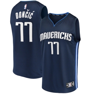 Men's Dallas Mavericks Luka Doncic Fanatics Branded Navy Fast Break Team Replica Jersey - Statement Edition