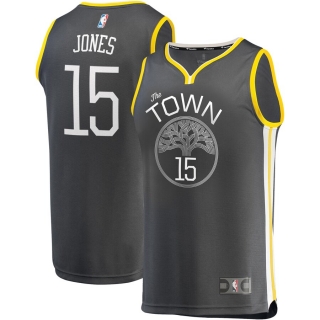 Men's Golden State Warriors Damian Jones Fanatics Branded Charcoal Fast Break Replica Player Jersey - Statement Edition