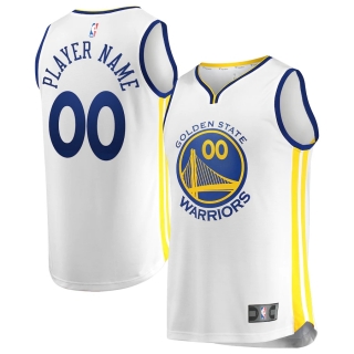 Men's Golden State Warriors Fanatics Branded White Fast Break Custom Replica Jersey - Association Edition