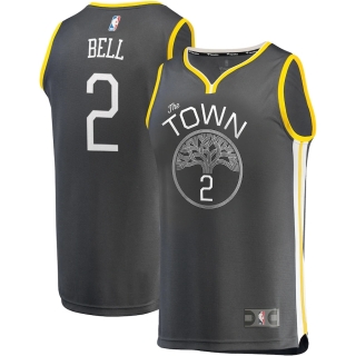 Men's Golden State Warriors Jordan Bell Fanatics Branded Charcoal Fast Break Replica Player Jersey - Statement Edition