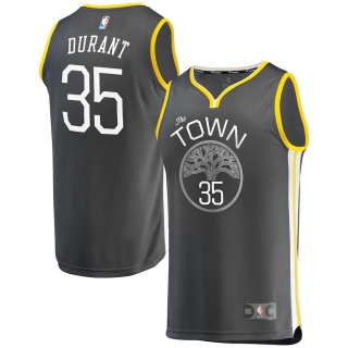 Men's Golden State Warriors Kevin Durant Fanatics Branded Charcoal Fast Break Replica Jersey - Statement Edition