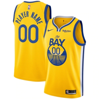 Men's Golden State Warriors Nike Yellow 2019-20 Custom Swingman Jersey - Statement Edition