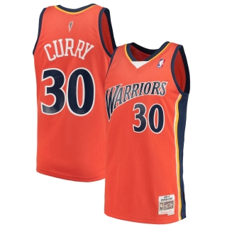 Men's Golden State Warriors Stephen Curry Mitchell & Ness Orange Swingman Jersey