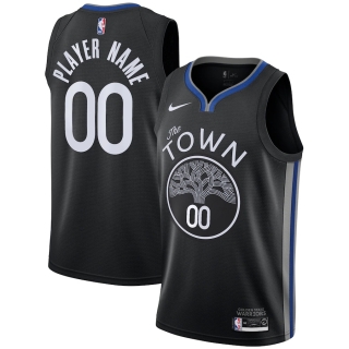 Men's Golden State Warriors Nike Black 2019-20 Custom Swingman Jersey - City Edition