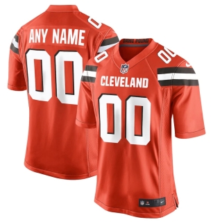 Nike Cleveland Browns Mens Orange Custom Game Jersey