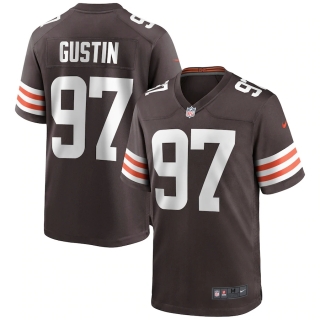 Men's Cleveland Browns Porter Gustin Nike Brown Game Jersey