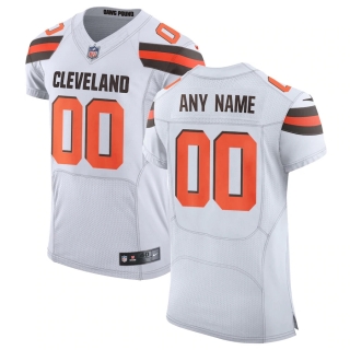 Men's Cleveland Browns Nike White Speed Machine Elite Custom Jersey