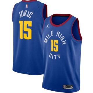 Men's Denver Nuggets Nikola Jokic Jordan Brand Blue 2020-21 Swingman Jersey - Statement Edition