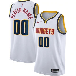 Men's Denver Nuggets Nike White Swingman Custom Jersey - Association Edition