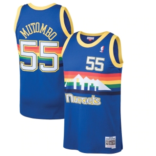 Men's Denver Nuggets Dikembe Mutombo Mitchell & Ness Blue 1991-92 Hardwood Classics Swingman Jersey