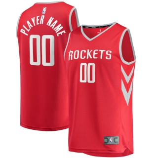 Men's Houston Rockets Fanatics Branded Red Fast Break Custom Replica Jersey - Icon Edition