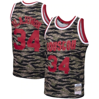 Men's Houston Rockets Hakeem Olajuwon Mitchell & Ness Camo 1993-94 Hardwood Classics Tiger Swingman Jersey