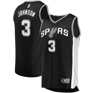 Men's San Antonio Spurs Keldon Johnson Fanatics Branded Black Fast Break Replica Jersey - Icon Edition