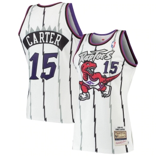 Men's Toronto Raptors Vince Carter Mitchell & Ness White Hardwood Classics 1998-99 Authentic Jersey