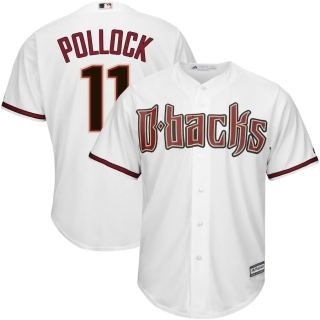 Men's Arizona Diamondbacks AJ Pollock Majestic White Sedona Red Home Cool Base Player Jersey
