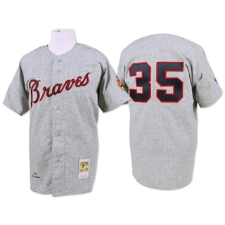 Men's 1969 Atlanta Braves Phil Niekro Mitchell & Ness Gray Authentic Throwback Jersey