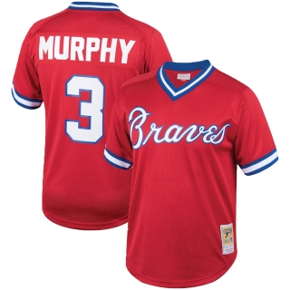 Men's Atlanta Braves Dale Murphy Mitchell & Ness Red Cooperstown Collection Big & Tall Mesh Batting Practice Jersey