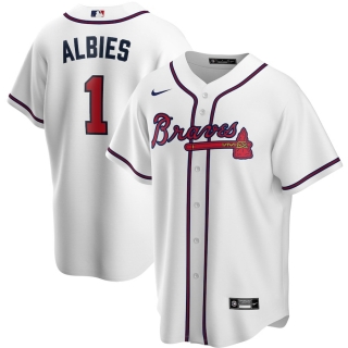 Men's Atlanta Braves Ozzie Albies Nike White Home 2020 Replica Player Jersey