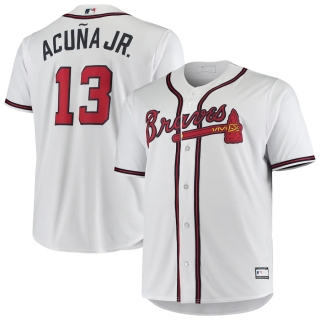 Men's Atlanta Braves Ronald Acuna Jr White Big & Tall Replica Player Jersey