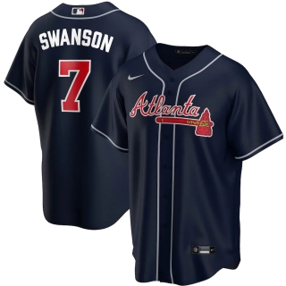 Men's Atlanta Braves Dansby Swanson Nike Navy Alternate 2020 Replica Player Jersey