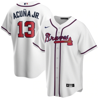 Men's Atlanta Braves Ronald Acuna Jr Nike White Home 2020 Replica Player Jersey