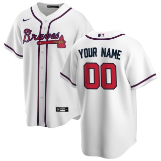 Men's Atlanta Braves Nike White Home 2020 Replica Custom Jersey