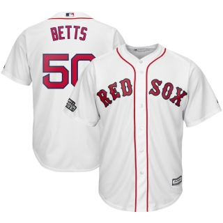 Men's Boston Red Sox Mookie Betts Majestic White 2019 London Series Cool Base Player Jersey
