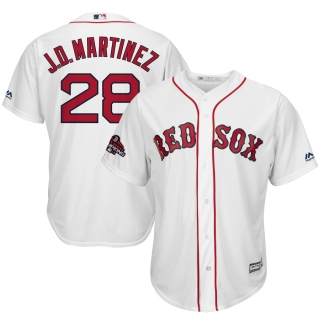 Men's Boston Red Sox JD Martinez Majestic White 2018 World Series Champions Team Logo Player Jersey
