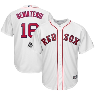 Men's Boston Red Sox Andrew Benintendi Majestic White 2019 London Series Cool Base Player Jersey