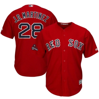 Men's Boston Red Sox JD Martinez Majestic Scarlet 2018 World Series Champions Team Logo Player Jersey