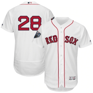 vMen's Boston Red Sox JD Martinez Majestic White 2018 World Series Flex Base Player Jersey