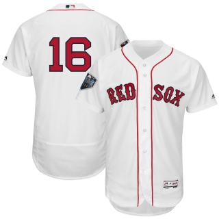 Men's Boston Red Sox Andrew Benintendi Majestic White 2018 World Series Flex Base Player Jersey