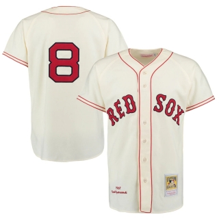 Men's Boston Red Sox Carl Yastrzemski Mitchell & Ness Cream Authentic Jersey