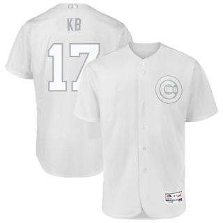 Men's Chicago Cubs Kris Bryant KB Majestic White 2019 Players' Weekend Authentic Player Jersey