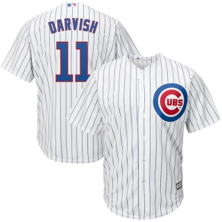 Men's Chicago Cubs Yu Darvish Majestic White Royal Official Cool Base Player Jersey