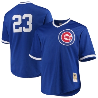 Men's Chicago Cubs Ryne Sandberg Mitchell & Ness Royal Cooperstown Collection Big & Tall Mesh Batting Practice Jersey