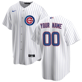 Men's Chicago Cubs Nike White Royal Home 2020 Replica Custom Jersey