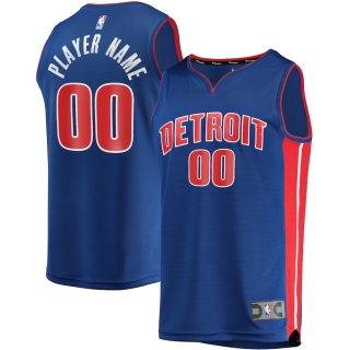 Men's Detroit Pistons Fanatics Branded Blue Fast Break Custom Replica Jersey - Icon Edition