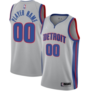 Men's Detroit Pistons Jordan Brand Gray Swingman Custom Jersey - Statement Edition