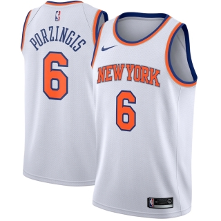 Men's New York Knicks Kristaps Porzingis Nike White Swingman Jersey - Association Edition
