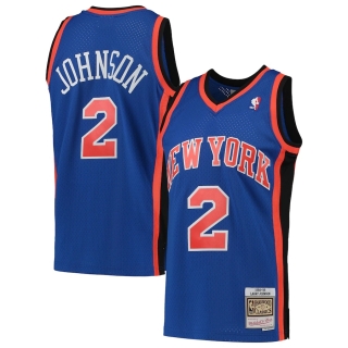 Men's New York Knicks Larry Johnson Mitchell & Ness Blue Hardwood Classics 1998-99 Swingman Jersey