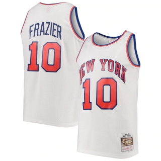 Men's New York Knicks Walt Frazier Mitchell & Ness White Hardwood Classics Swingman Jersey