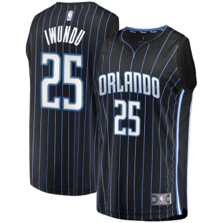 Men's Orlando Magic Wesley Iwundu Fanatics Branded Black 2019 Fast Break Replica Player Jersey - Icon Edition