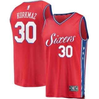 Men's Philadelphia 76ers Furkan Korkmaz Fanatics Branded Red Fast Break Replica Player Jersey - Statement Edition