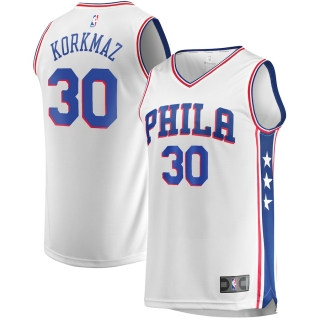 Men's Philadelphia 76ers Furkan Korkmaz Fanatics Branded White Fast Break Player Jersey - Association Edition