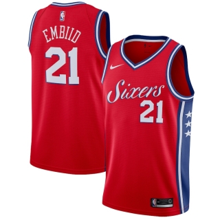 Men's Philadelphia 76ers Joel Embiid Nike Red Swingman Jersey Statement Edition