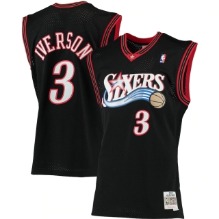 Men's Philadelphia 76ers Allen Iverson Mitchell & Ness Black Big & Tall Hardwood Classics Jersey