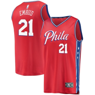 Men's Philadelphia 76ers Joel Embiid Fanatics Branded Red Fast Break Replica Jersey - Statement Edition