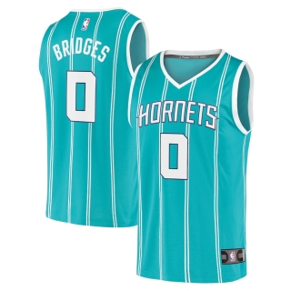 Men's Charlotte Hornets Miles Bridges Fanatics Branded Teal 2020-21 Fast Break Replica Jersey - Icon Edition