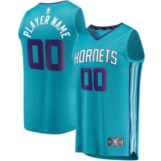 Men's Charlotte Hornets Fanatics Branded Teal Fast Break Custom Replica Jersey - Icon Edition